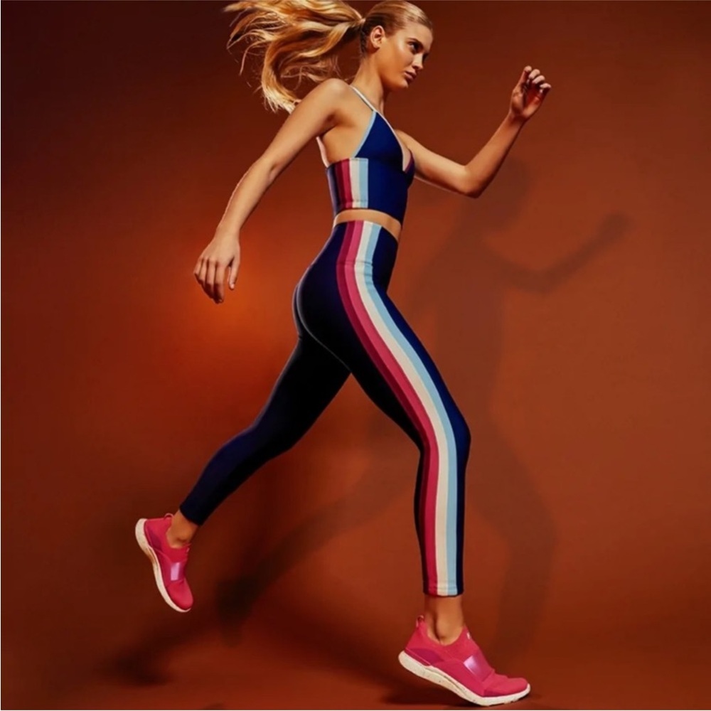 PAPER x CARBON38 Sport Stripe High Rise Leggings S